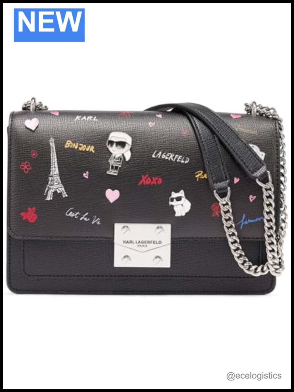 Karl Lagerfeld Paris Shoulder Bag with Twist Lock